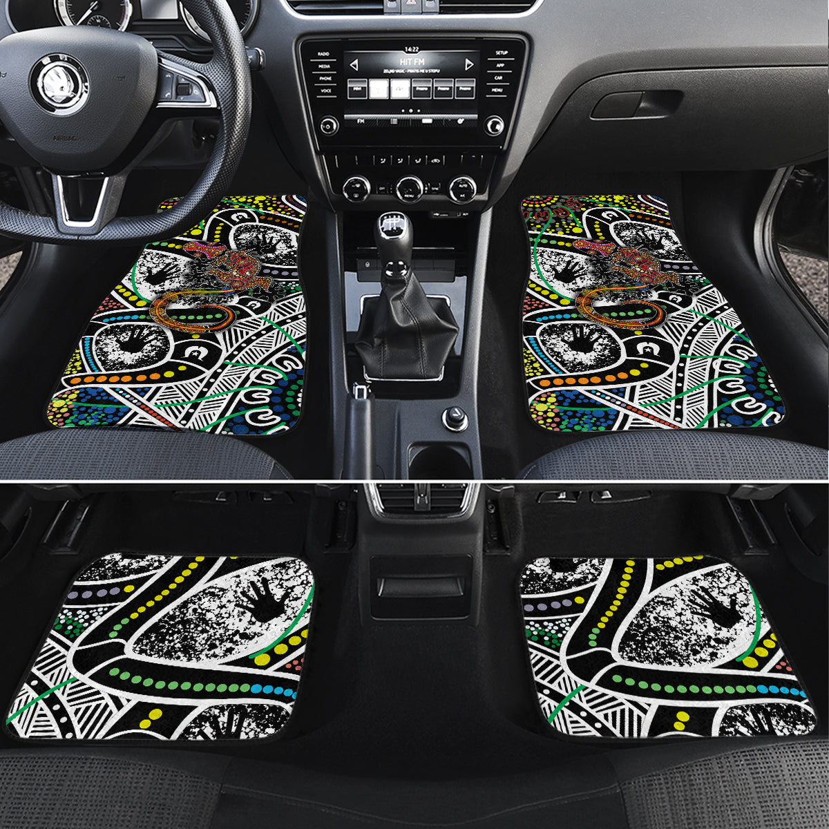 Aboriginal Lizzard Pattern Dot Art Car Mats - Wonder Print Shop