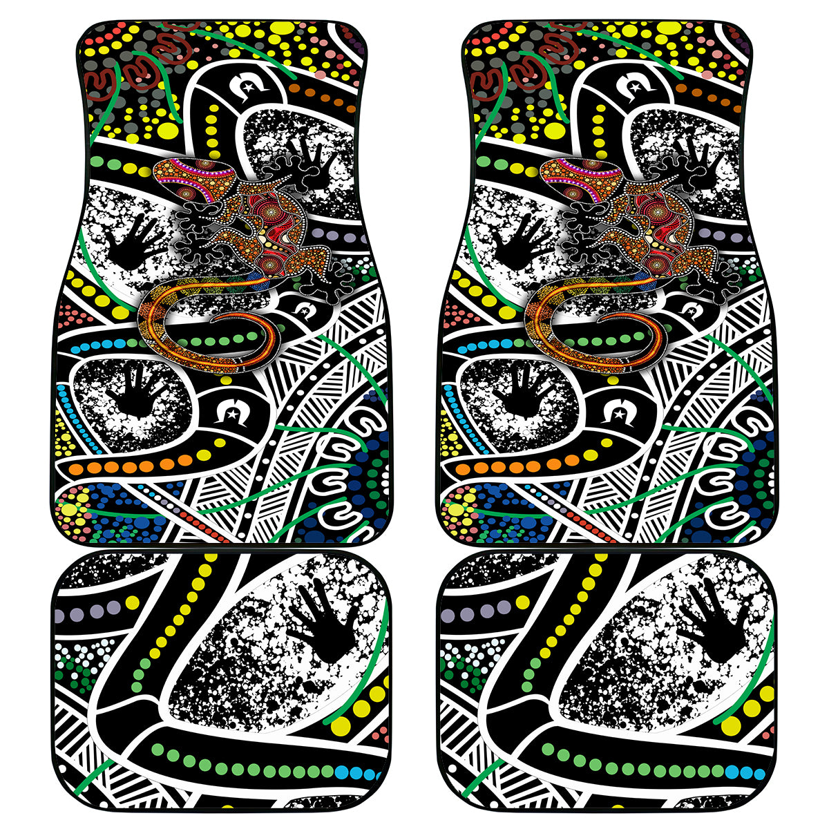 Aboriginal Lizzard Pattern Dot Art Car Mats - Wonder Print Shop