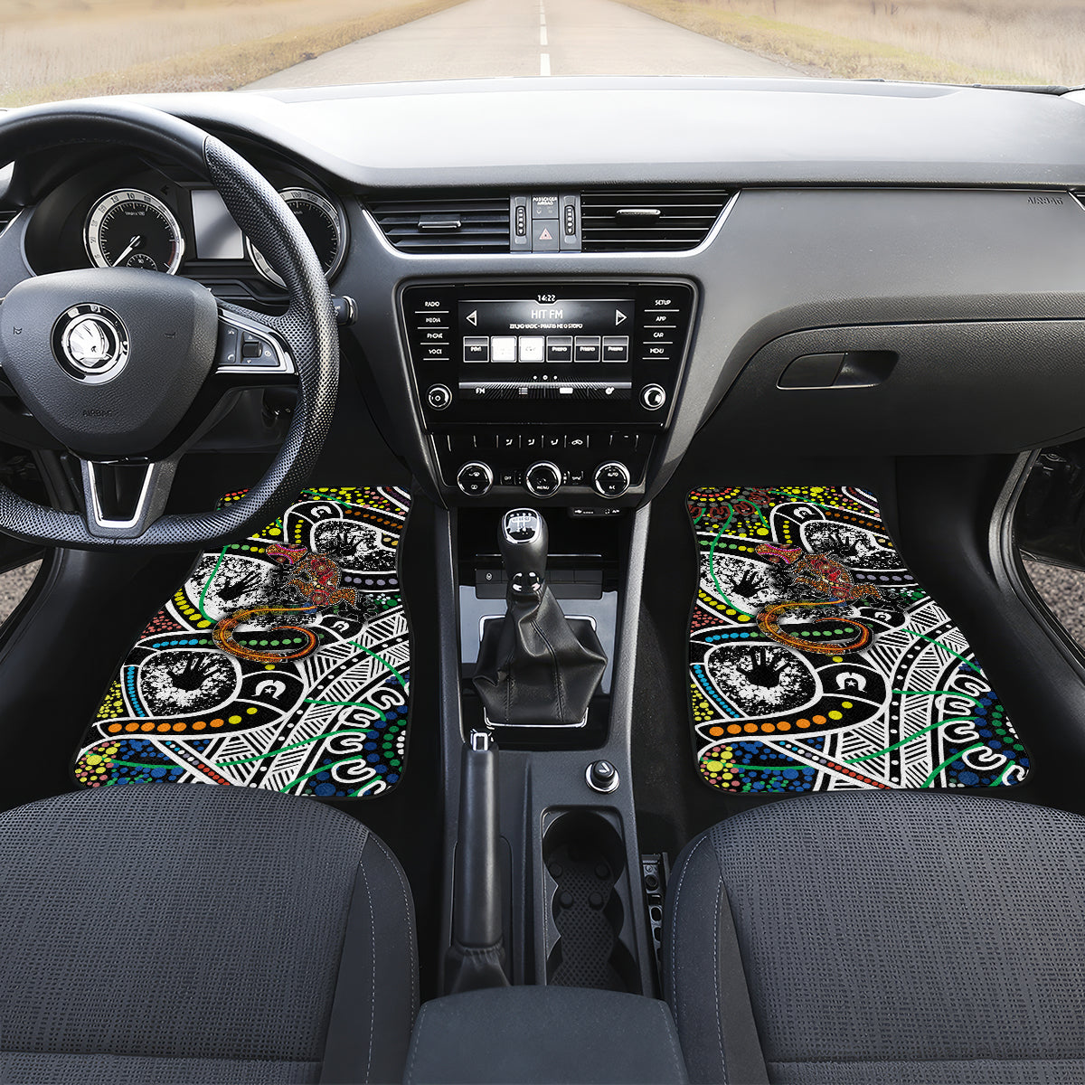 Aboriginal Lizzard Pattern Dot Art Car Mats - Wonder Print Shop