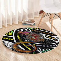 Aboriginal Lizzard Pattern Dot Art Round Carpet