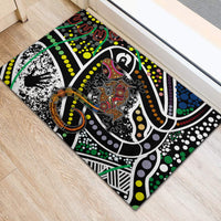 Aboriginal Lizzard Pattern Dot Art Rubber Doormat - Wonder Print Shop
