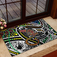 Aboriginal Lizzard Pattern Dot Art Rubber Doormat - Wonder Print Shop