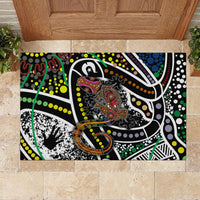Aboriginal Lizzard Pattern Dot Art Rubber Doormat - Wonder Print Shop