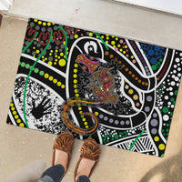 Aboriginal Lizzard Pattern Dot Art Rubber Doormat - Wonder Print Shop