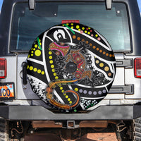 Aboriginal Lizzard Pattern Dot Art Spare Tire Cover - Wonder Print Shop