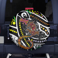 Aboriginal Lizzard Pattern Dot Art Spare Tire Cover - Wonder Print Shop
