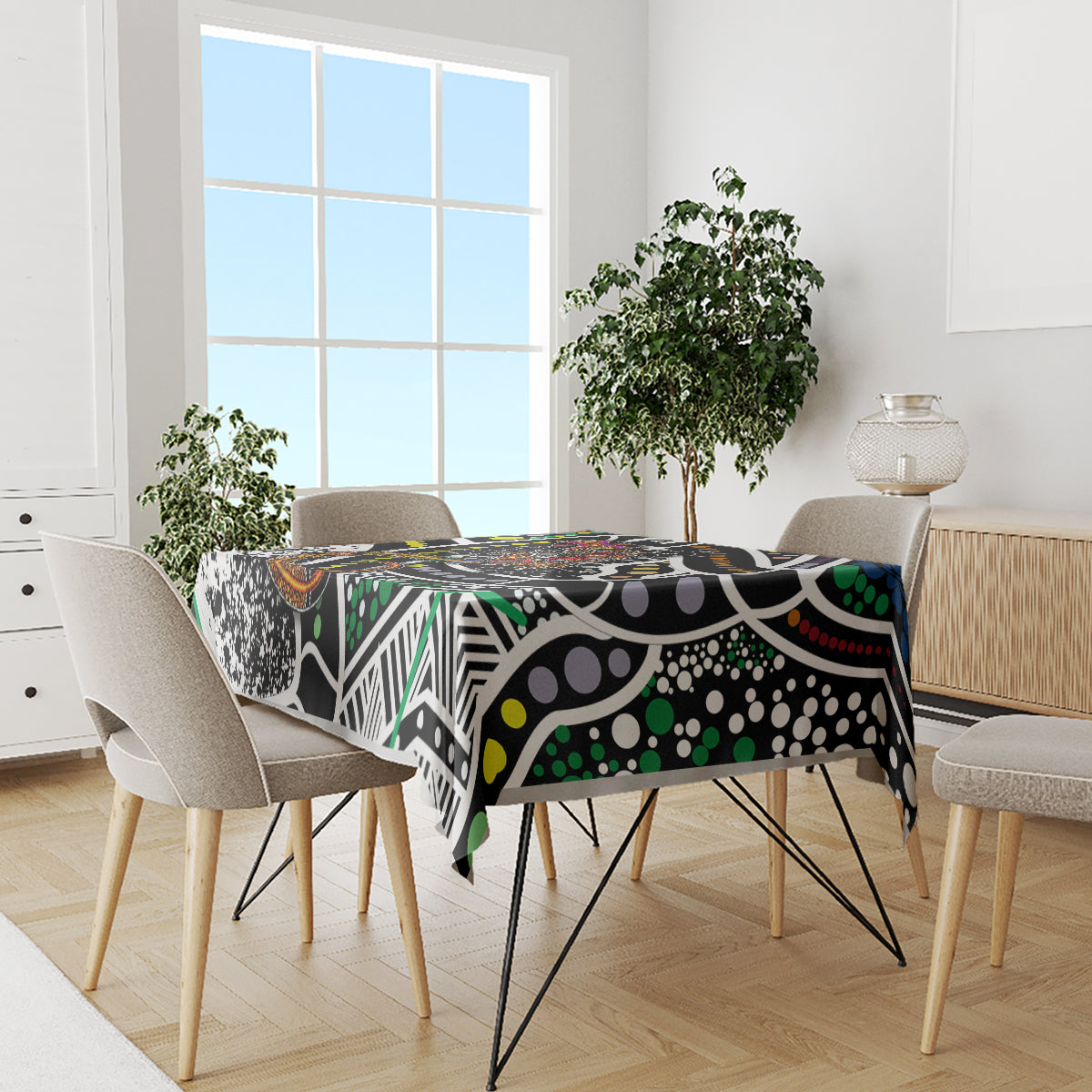Aboriginal Lizzard Pattern Dot Art Tablecloth - Wonder Print Shop