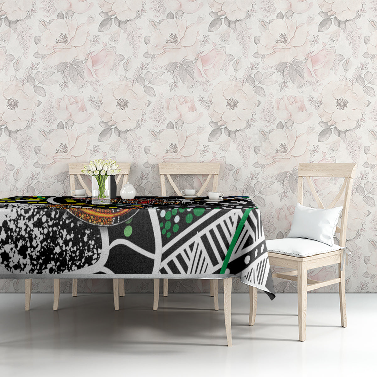 Aboriginal Lizzard Pattern Dot Art Tablecloth - Wonder Print Shop
