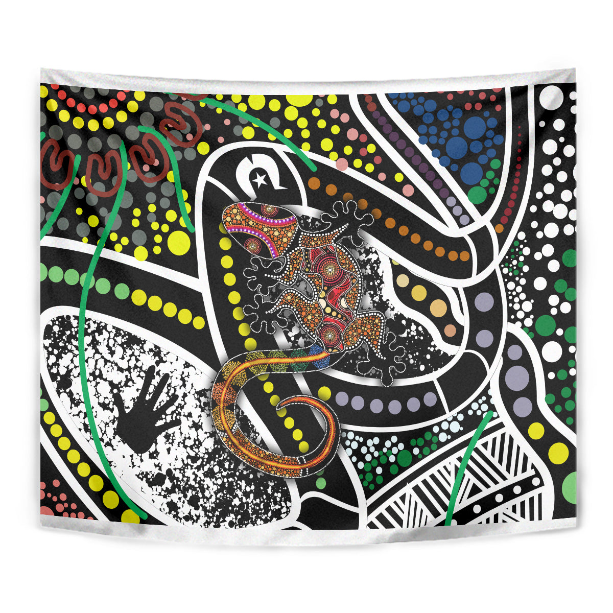 Aboriginal Lizzard Pattern Dot Art Tapestry - Wonder Print Shop