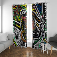 Aboriginal Lizzard Pattern Dot Art Window Curtain - Wonder Print Shop