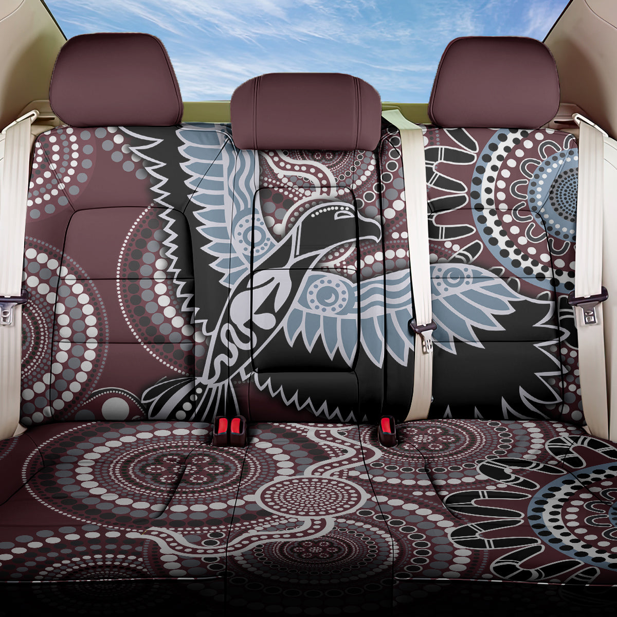 Aboriginal Pattern Bird Back Car Seat Cover - Wonder Print Shop
