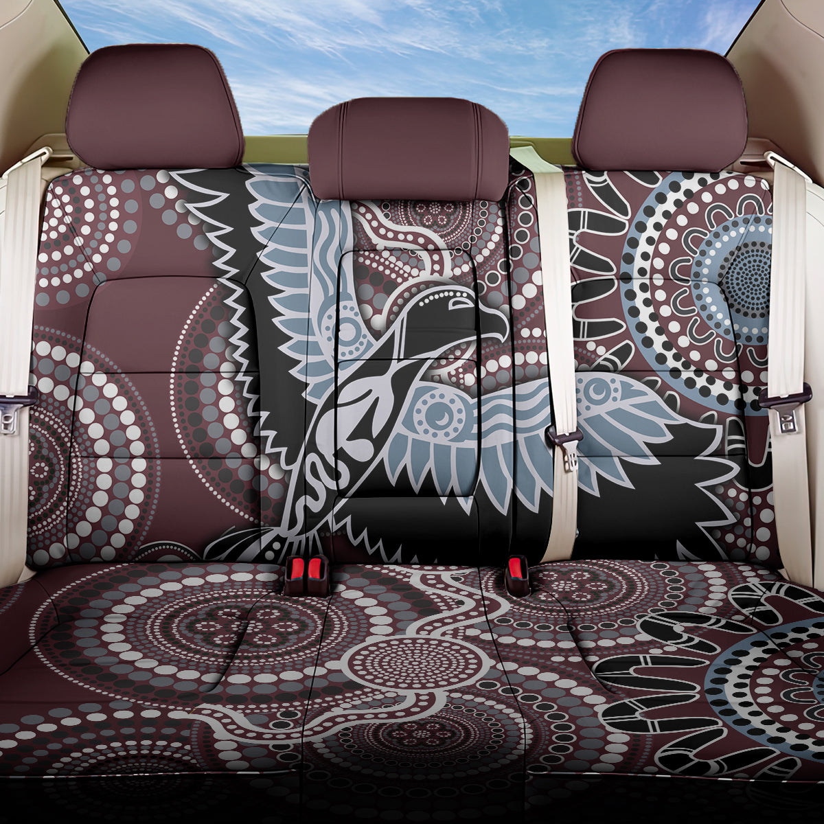 Aboriginal Pattern Bird Back Car Seat Cover