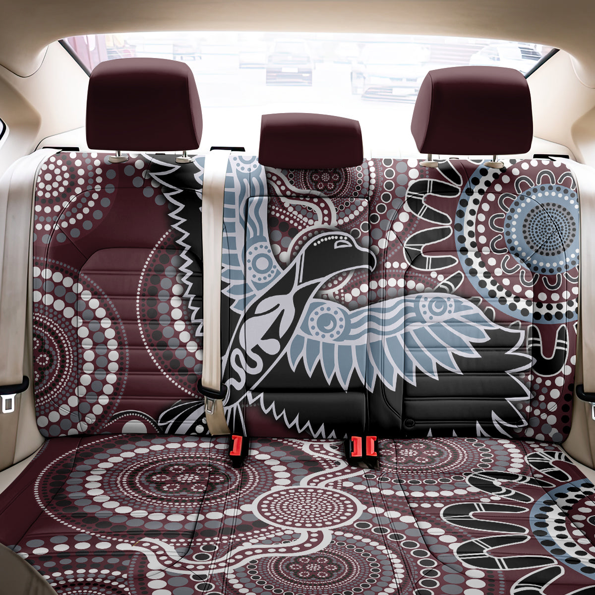 Aboriginal Pattern Bird Back Car Seat Cover - Wonder Print Shop