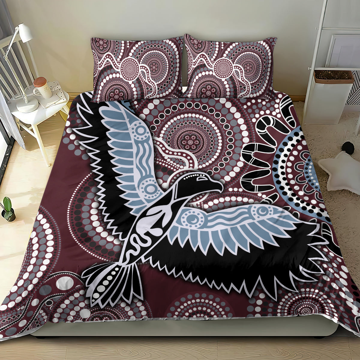 Aboriginal Pattern Bird Bedding Set - Wonder Print Shop