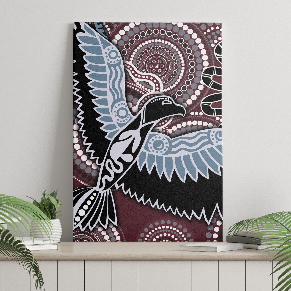 Aboriginal Pattern Bird Canvas Wall Art - Wonder Print Shop