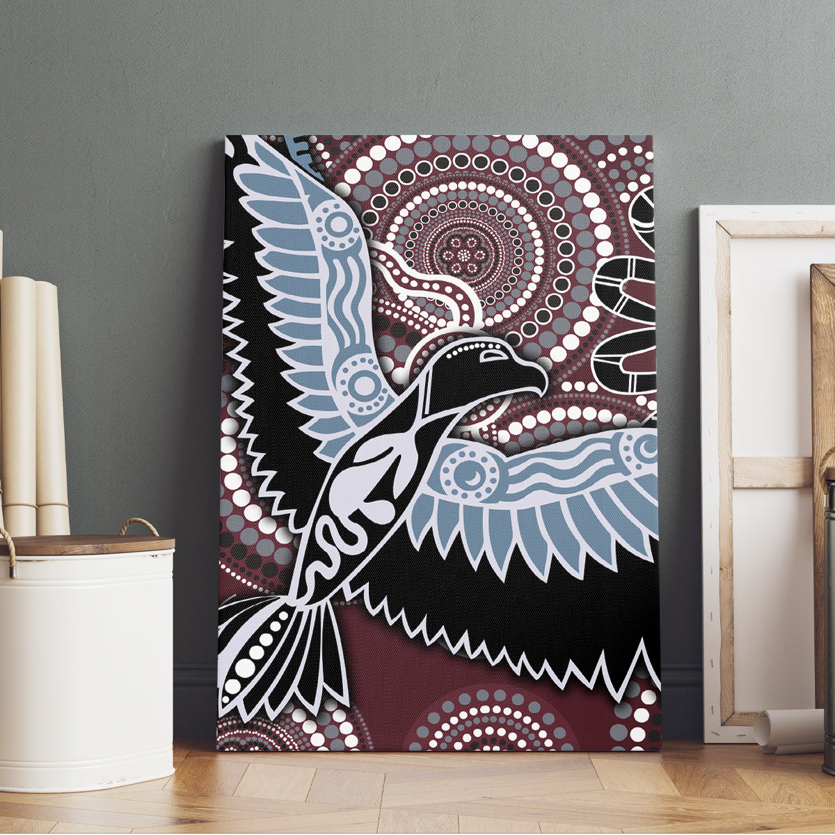 Aboriginal Pattern Bird Canvas Wall Art - Wonder Print Shop
