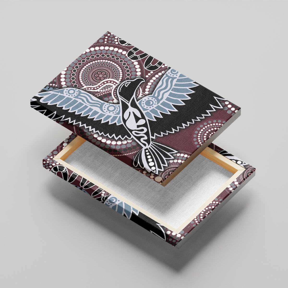 Aboriginal Pattern Bird Canvas Wall Art - Wonder Print Shop
