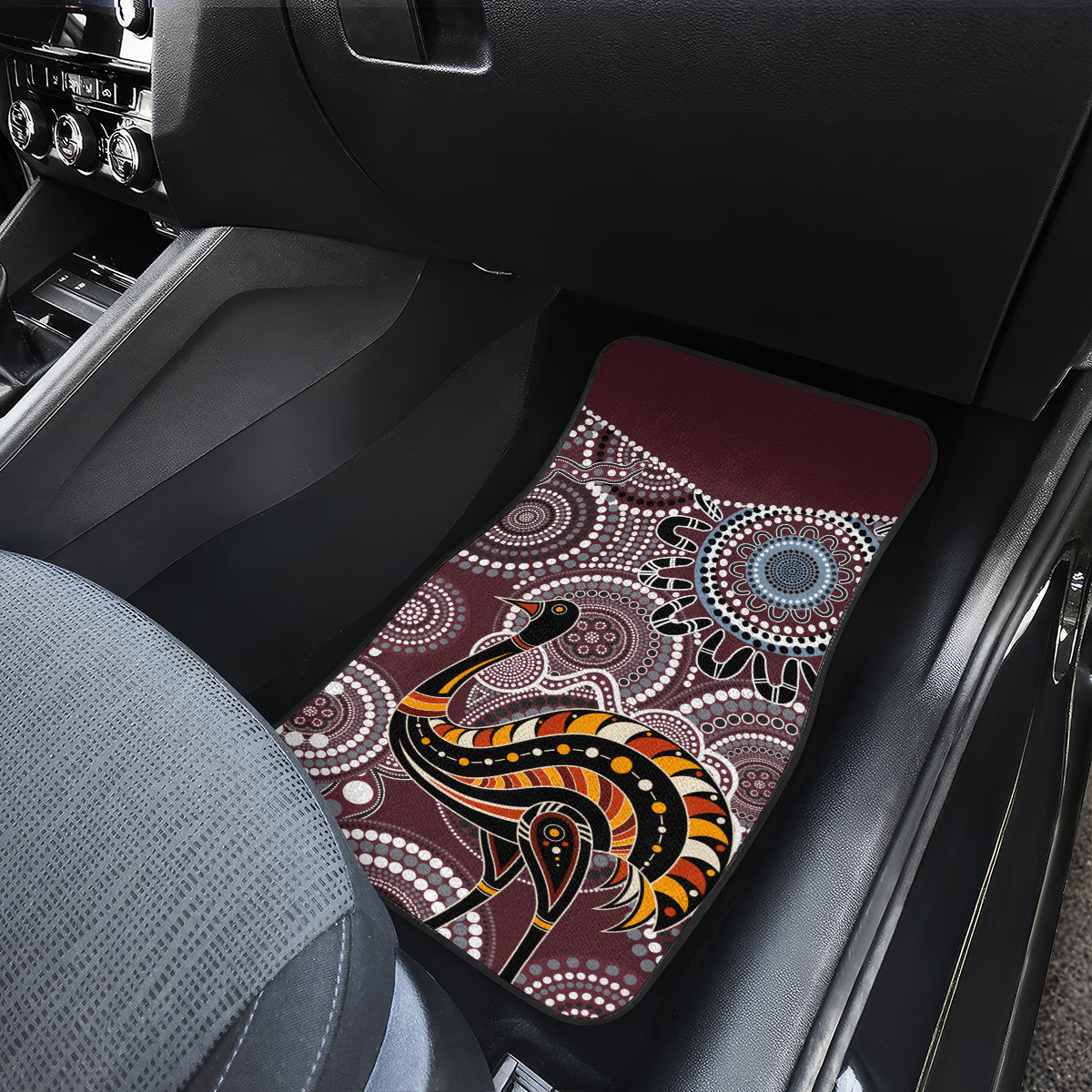 Aboriginal Pattern Bird Car Mats - Wonder Print Shop