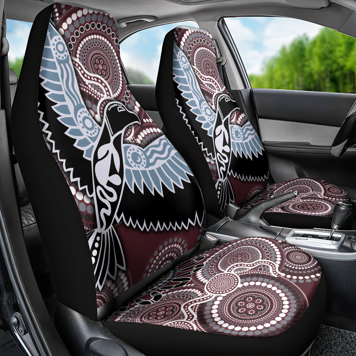 Aboriginal Pattern Bird Car Seat Cover - Wonder Print Shop