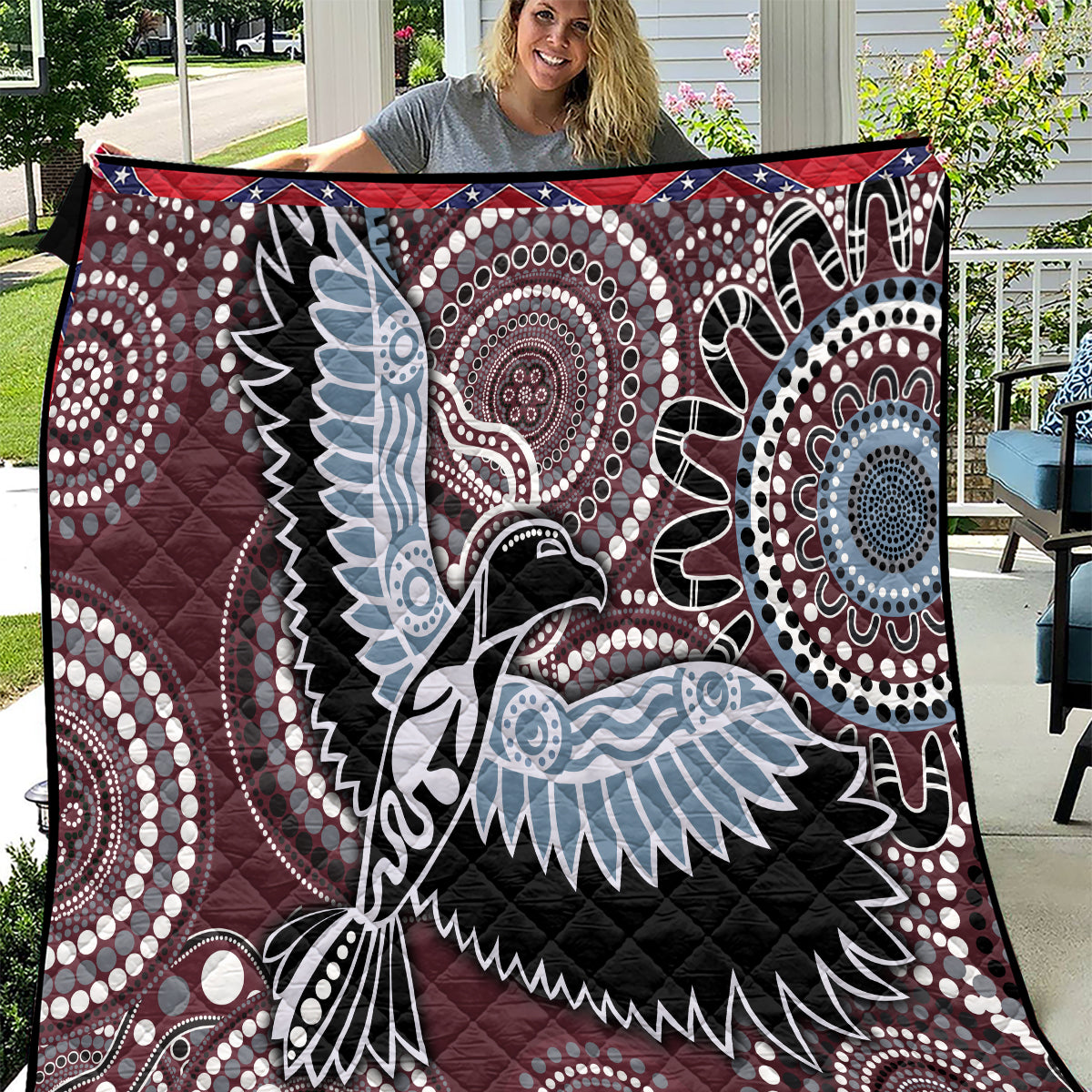 Aboriginal Pattern Bird Quilt - Wonder Print Shop