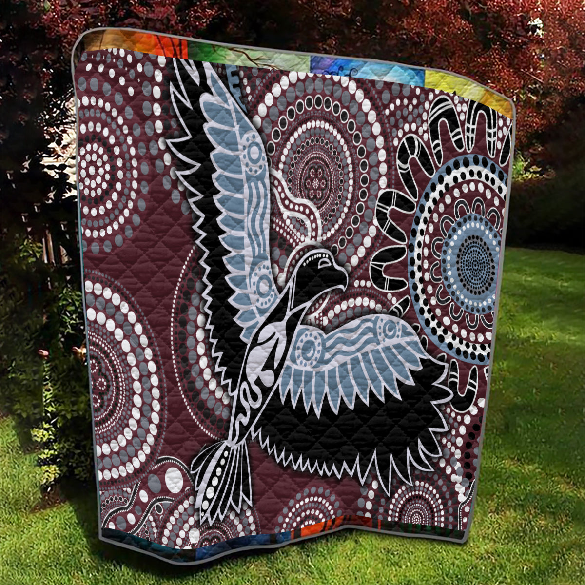 Aboriginal Pattern Bird Quilt - Wonder Print Shop