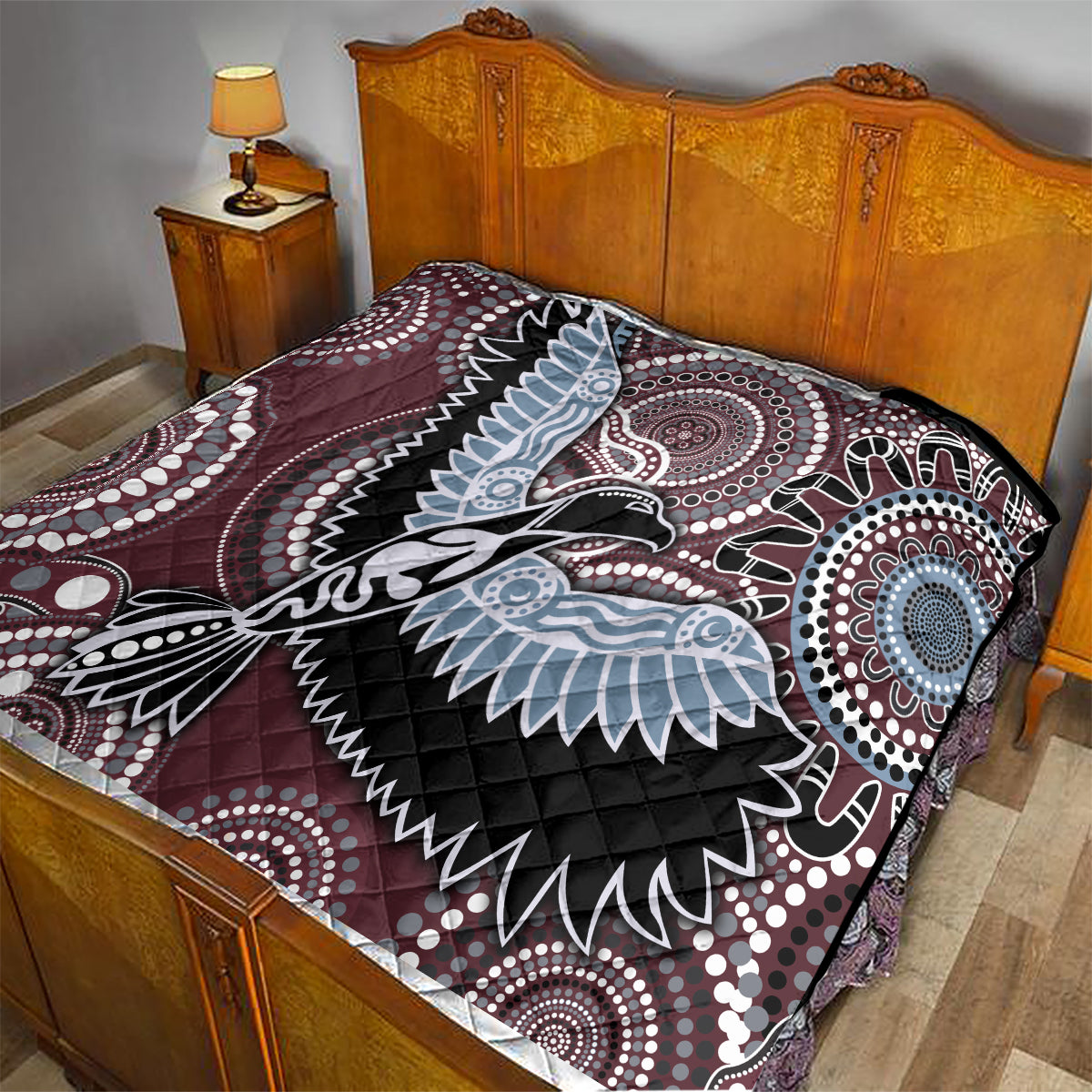 Aboriginal Pattern Bird Quilt - Wonder Print Shop