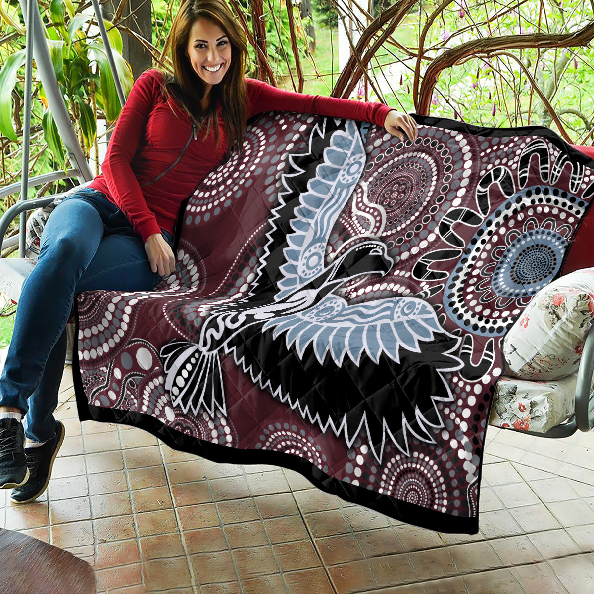 Aboriginal Pattern Bird Quilt - Wonder Print Shop