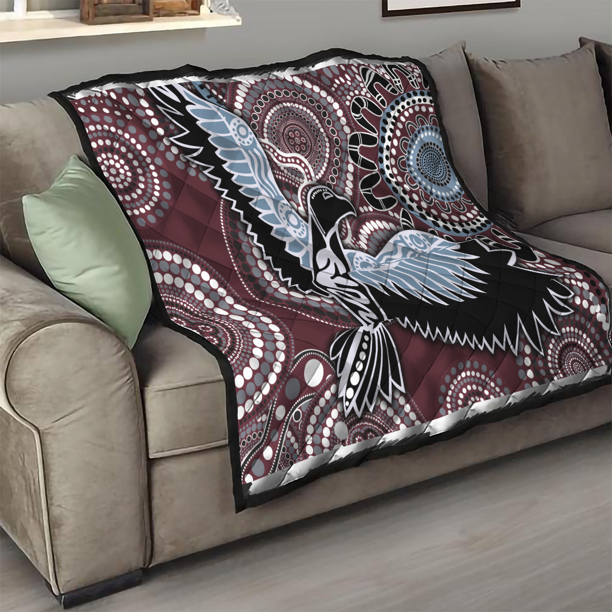 Aboriginal Pattern Bird Quilt - Wonder Print Shop