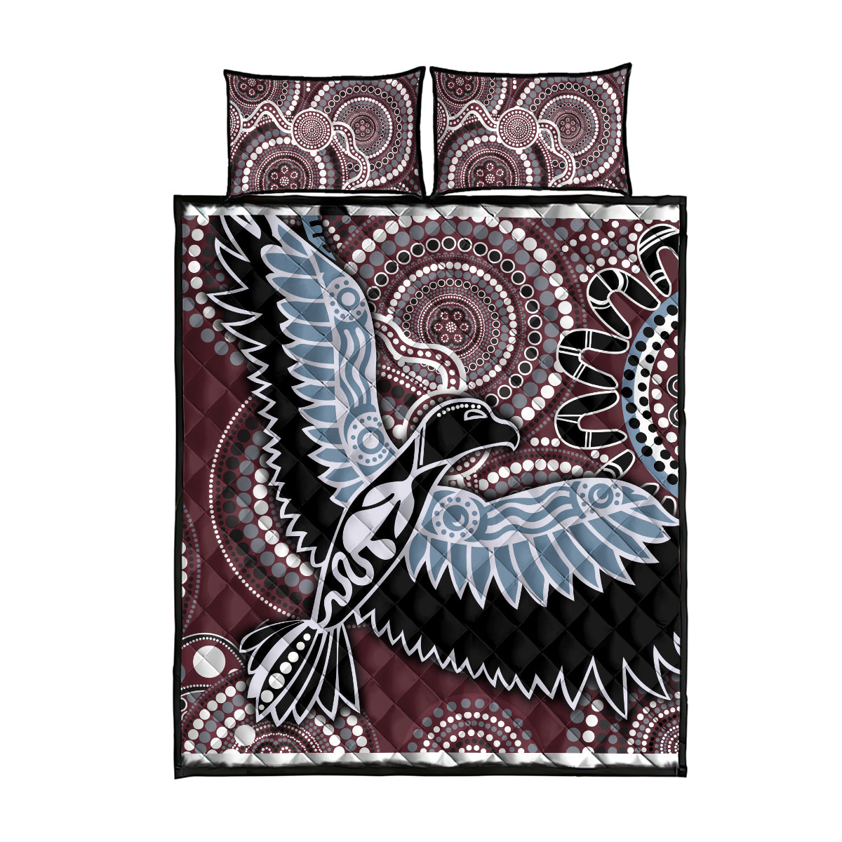 Aboriginal Pattern Bird Quilt Bed Set - Wonder Print Shop