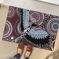 Aboriginal Pattern Bird Rubber Doormat - Wonder Print Shop