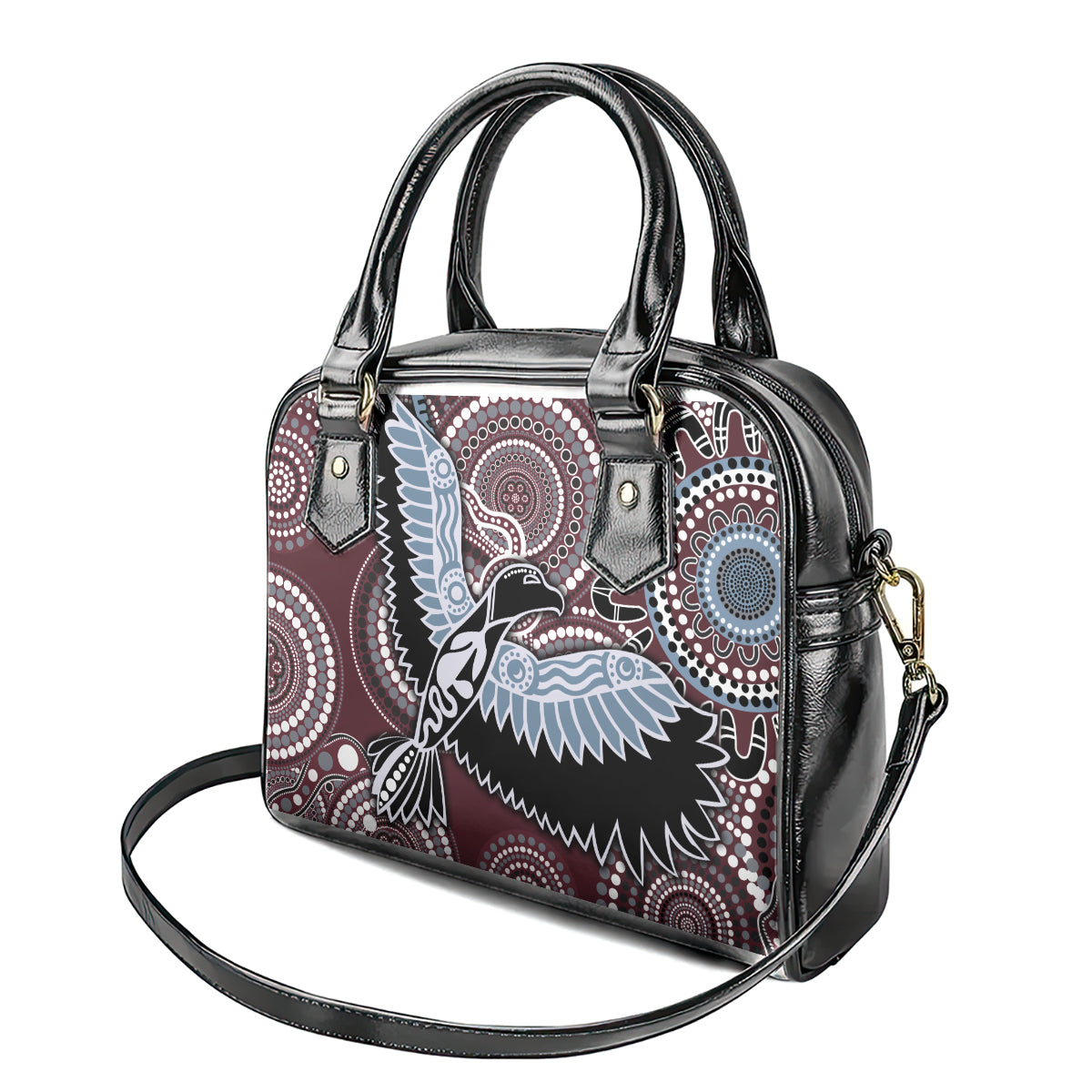 Aboriginal Pattern Bird Shoulder Handbag