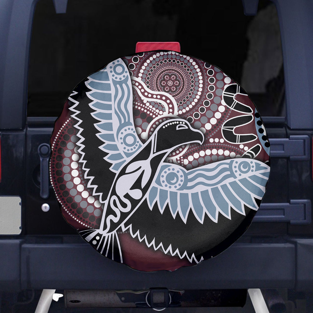 Aboriginal Pattern Bird Spare Tire Cover - Wonder Print Shop