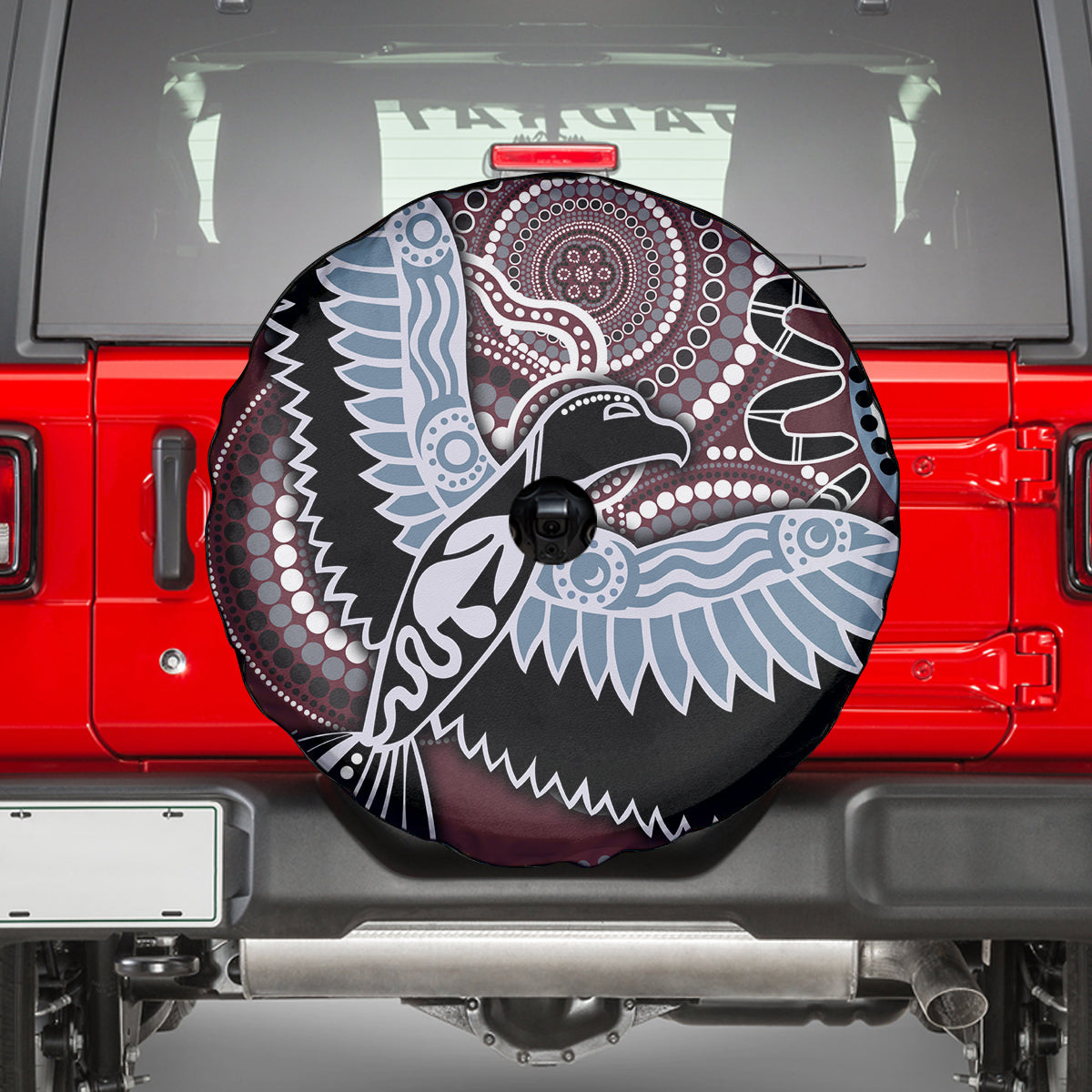 Aboriginal Pattern Bird Spare Tire Cover - Wonder Print Shop