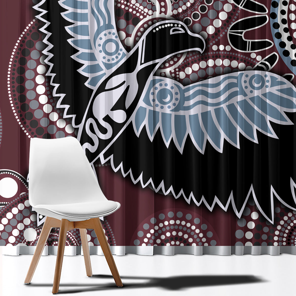 Aboriginal Pattern Bird Window Curtain - Wonder Print Shop