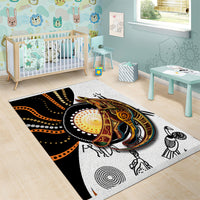 Aboriginal Kangaroo Pattern Dot Art Area Rug - Wonder Print Shop