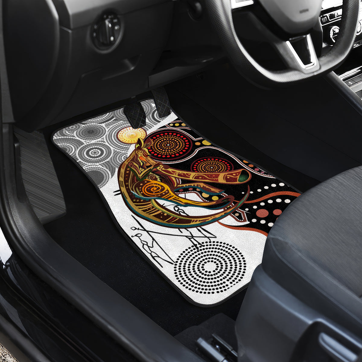 Aboriginal Kangaroo Pattern Dot Art Car Mats - Wonder Print Shop