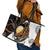 Aboriginal Kangaroo Pattern Dot Art Leather Tote Bag - Wonder Print Shop