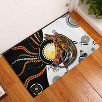 Aboriginal Kangaroo Pattern Dot Art Rubber Doormat - Wonder Print Shop