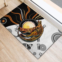 Aboriginal Kangaroo Pattern Dot Art Rubber Doormat - Wonder Print Shop