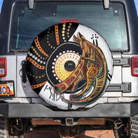 Aboriginal Kangaroo Pattern Dot Art Spare Tire Cover - Wonder Print Shop