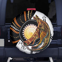 Aboriginal Kangaroo Pattern Dot Art Spare Tire Cover - Wonder Print Shop