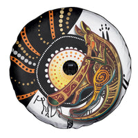 Aboriginal Kangaroo Pattern Dot Art Spare Tire Cover - Wonder Print Shop