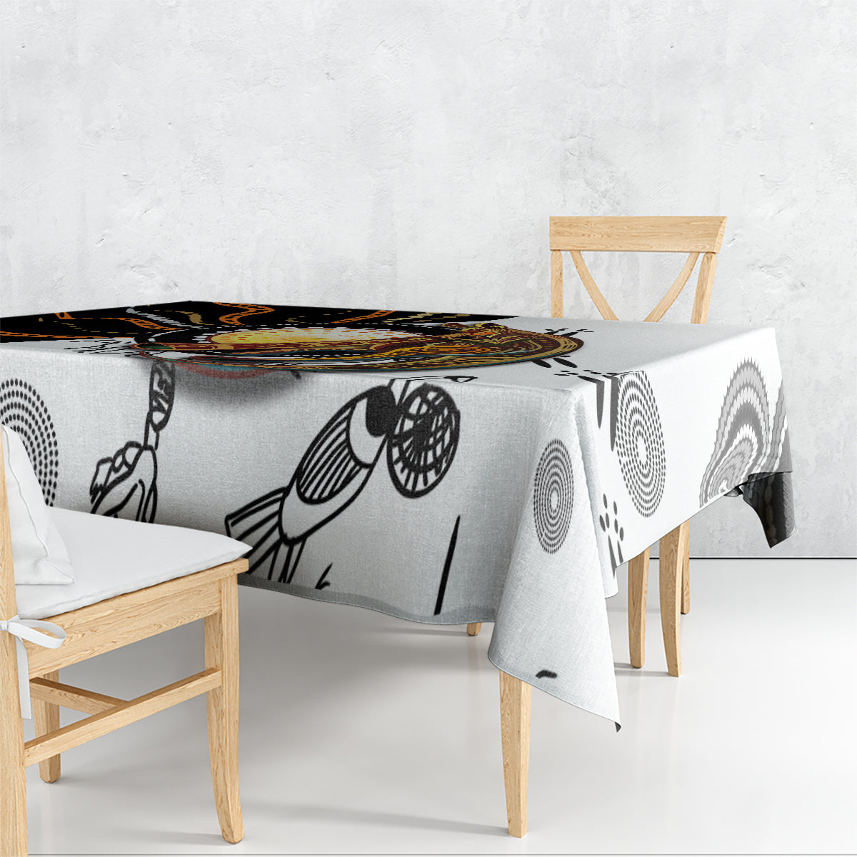 Aboriginal Kangaroo Pattern Dot Art Tablecloth - Wonder Print Shop