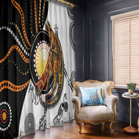 Aboriginal Kangaroo Pattern Dot Art Window Curtain - Wonder Print Shop