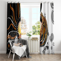 Aboriginal Kangaroo Pattern Dot Art Window Curtain - Wonder Print Shop