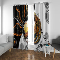 Aboriginal Kangaroo Pattern Dot Art Window Curtain - Wonder Print Shop