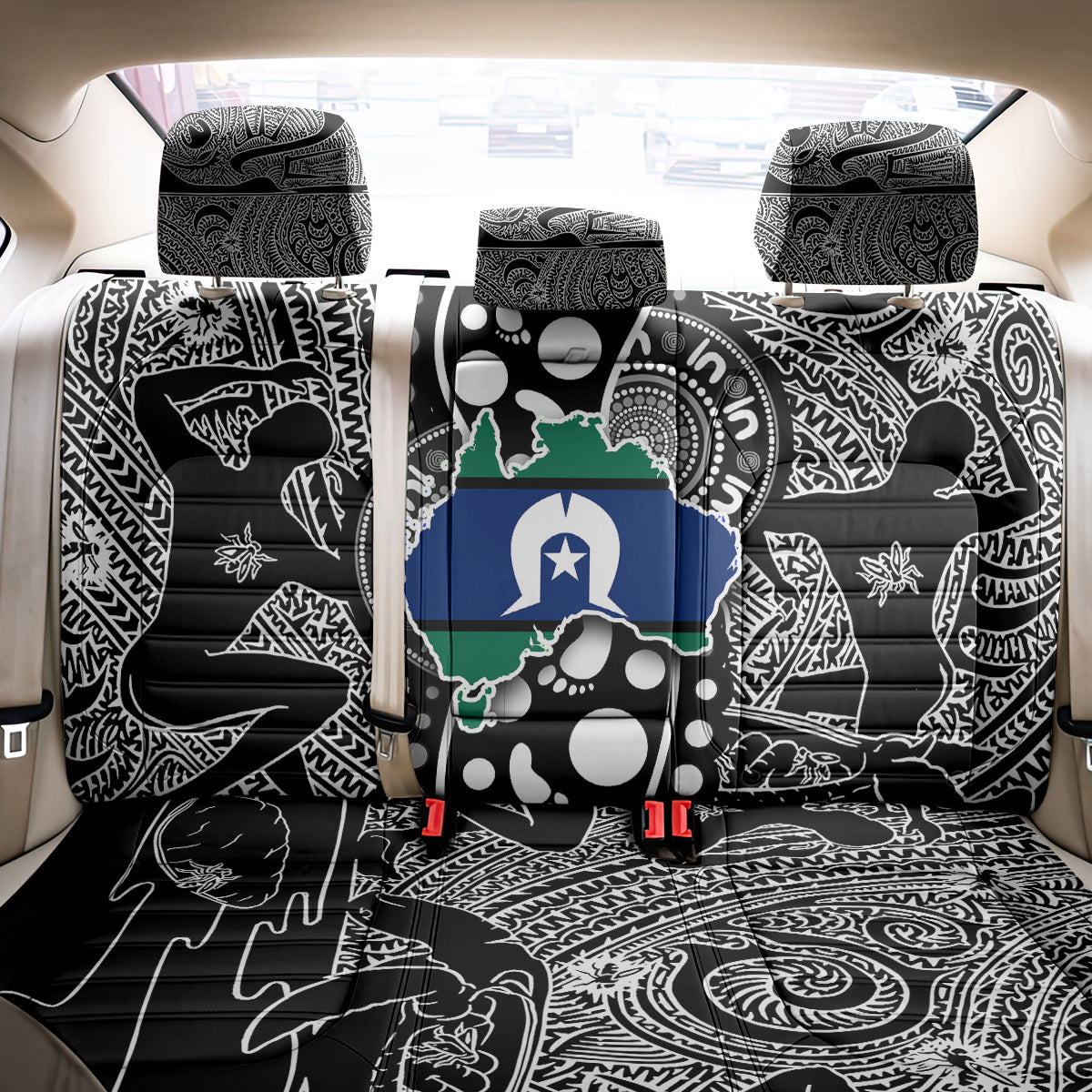 Torest Trait Islands Map Mix Aboriginal Pattern Back Car Seat Cover - Wonder Print Shop
