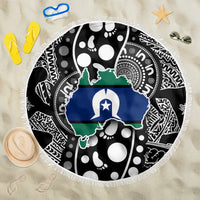 Torest Trait Islands Map Mix Aboriginal Pattern Beach Blanket - Wonder Print Shop