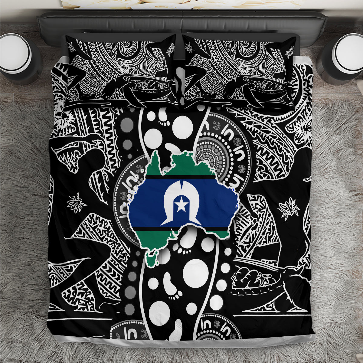 Torest Trait Islands Map Mix Aboriginal Pattern Bedding Set - Wonder Print Shop