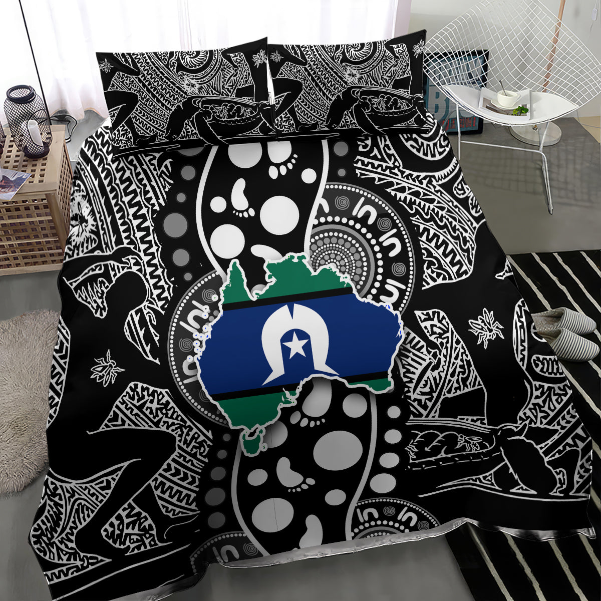 Torest Trait Islands Map Mix Aboriginal Pattern Bedding Set - Wonder Print Shop